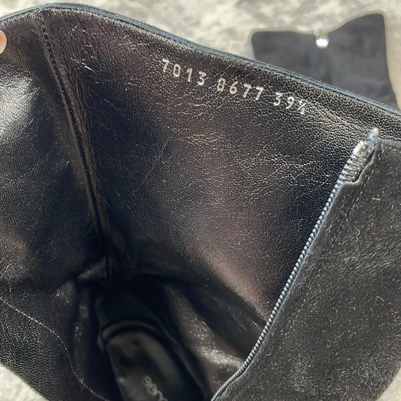 Sergio Rossi 80mm Black Suede Booties Squared Pointed Toe Buckle Sz 39.5 - Picture 14 of 15